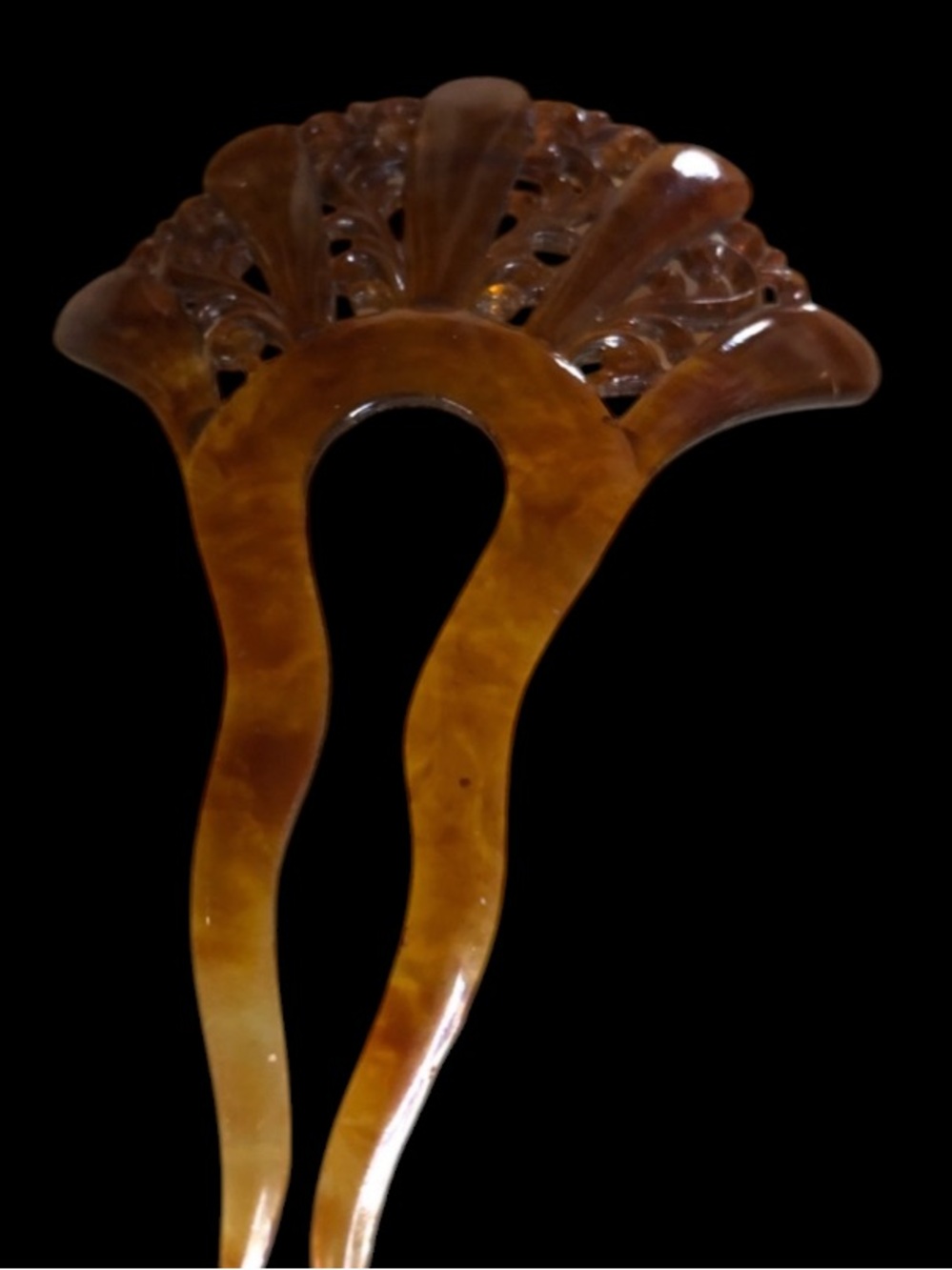 VTG Victorian Tortoise Shell Celluloid Hair Comb